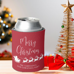 Rafraîchisseur Pour Canette Santas Sleigh Red Christmas Party