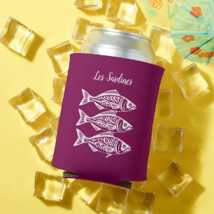 Rafraîchisseur Pour Canette Sardines - Hawaïen - Pêcheur - Couleur du coeur du