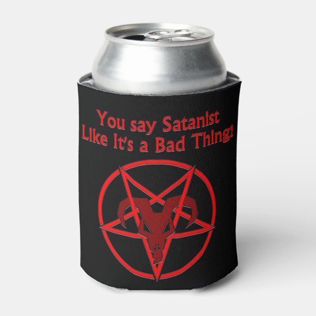 Rafraîchisseur Pour Canette Satanist Bad Thing Dark Humour Chèvre Pentacle (Can devant)