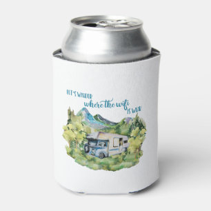 Rafraîchisseur Pour Canette Scène de camping de l'aquarelle rv Motorhome