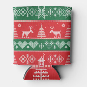 Rafraîchisseur Pour Canette Scène d'hiver : vintage motif sans soudure