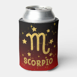 Rafraîchisseur Pour Canette Scorpio Zodiac Rouge et Gold Can Cooler
