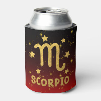 Rafraîchisseur Pour Canette Scorpio Zodiac Rouge et Gold Can Cooler