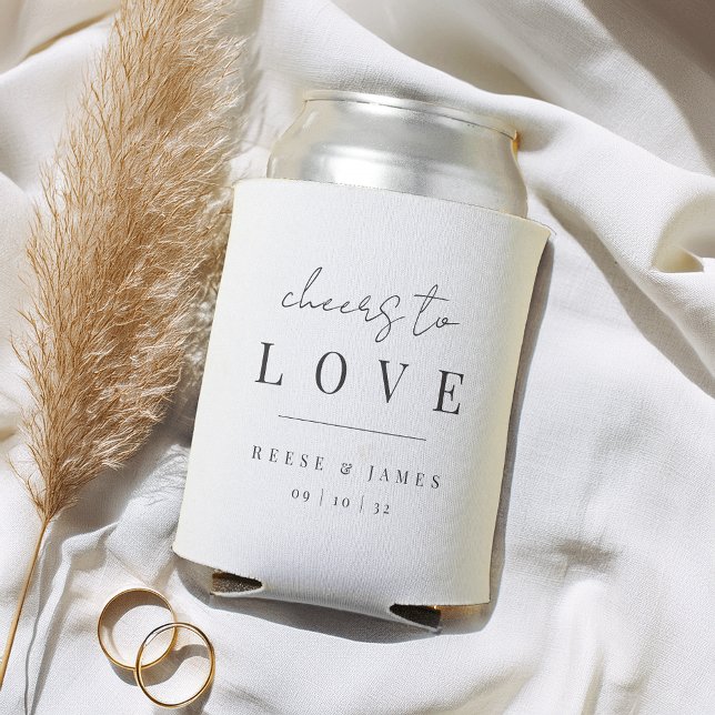 Rafraîchisseur Pour Canette Script minimal moderne applaudit à l'amour mariage (Créateur téléchargé)