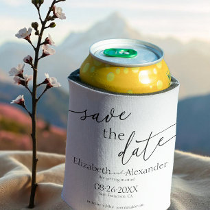 Rafraîchisseur Pour Canette Script noir et blanc minimum fantaisie Enregistrer