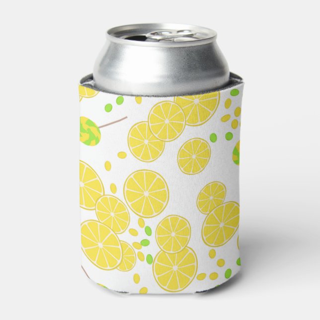 Rafraîchisseur Pour Canette Seamless bright lemon slices candy lollipops (Can devant)
