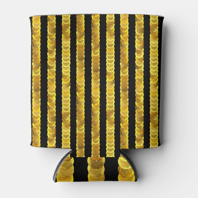 Rafraîchisseur Pour Canette Séquins motif, perles, strass, mode 3D. (Devant)