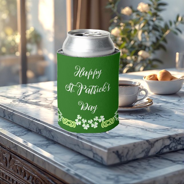 Rafraîchisseur Pour Canette Shamrocks verts Bonne fête Jour de la Saint Patric (Green Shamrocks Happy St Patricks Day Party Lucky Can Cooler)