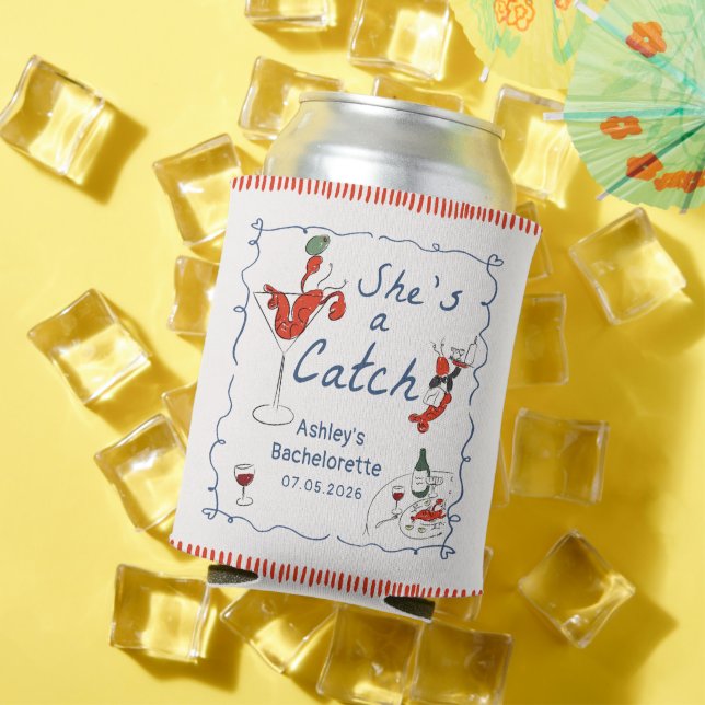Rafraîchisseur Pour Canette She's A Catch Lobster Bachelorette Can Cooler (Été in situ)