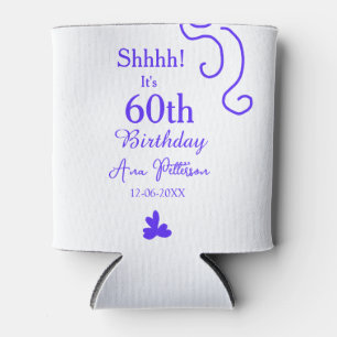 Rafraîchisseur Pour Canette Shhhh c'est 60e anniversaire ajouter nom violet es