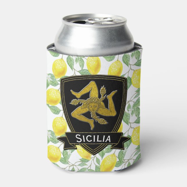 Rafraîchisseur Pour Canette Sicilienne Trinacria Lemon Motif (Can devant)