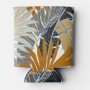 Rafraîchisseur Pour Canette Silhouette Feuille Tropicale Dorée