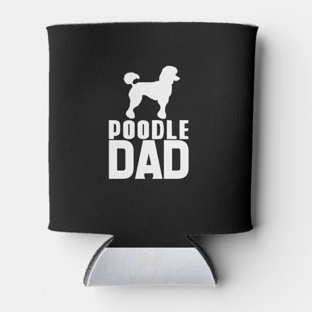 Rafraîchisseur Pour Canette Silhouette Poodle Papa Design blanc (Devant)