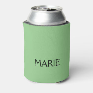 RAFRAÎCHISSEUR  POUR CANETTE SIMPLE MINIMAL VERT AJOUTEZ VOTRE NOM TEXTE CADEAU