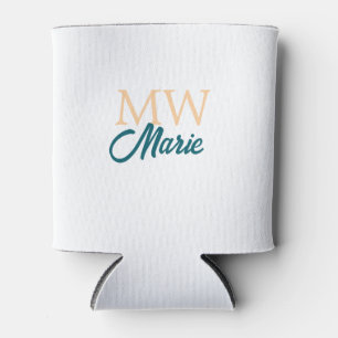 Rafraîchisseur Pour Canette simple minimaliste ajouter nom monogramme orange b