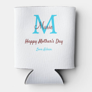 Rafraîchisseur Pour Canette simple minimum jour mère bleu monogramme rose nom