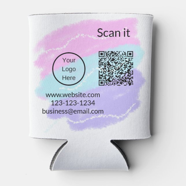 Rafraîchisseur Pour Canette Simple minimum q r code ajouter logo code d'analys (Devant)