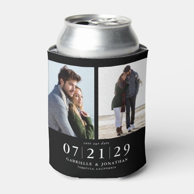 Rafraîchisseur Pour Canette Simplement Minimal Black 2 Photo Enregistrer La Da (Can devant)