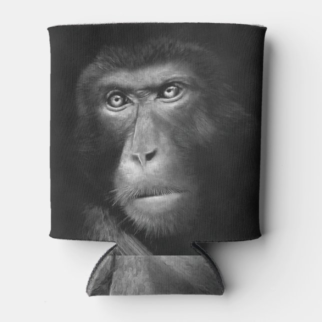 Rafraîchisseur Pour Canette Singe à huile monochrome, abstraction artistique (Devant)