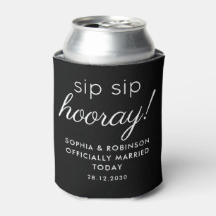 Rafraîchisseur Pour Canette Sip Sip Hooray Mariage Faveur Black Funny
