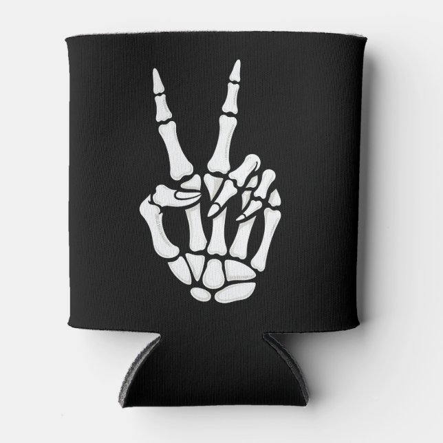 Rafraîchisseur Pour Canette Skeleton Hand Peace Sign Cool Halloween (Devant)