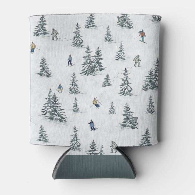 Rafraîchisseur Pour Canette Skieurs alpins et yétis cachés - Ski alpin (Devant)