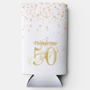 Rafraîchisseur Pour Canette Slim 50 & Fabuleux Anniversaire Elegant Pink Gold Confe