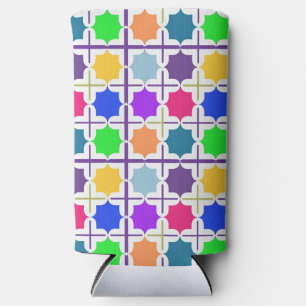 Rafraîchisseur Pour Canette Slim 🌈 Abstrait Géométrique Vivant Couleur Audacieuse