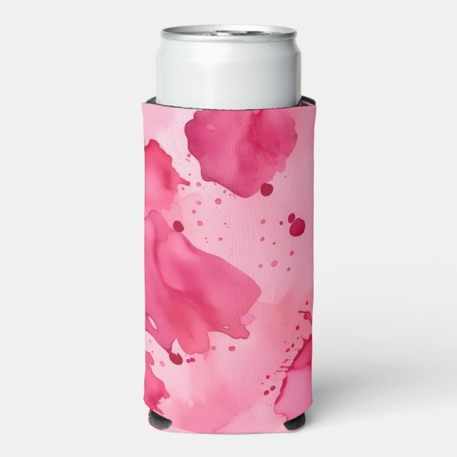 Rafraîchisseur Pour Canette Slim Abstrait rose sur rose (Seltzer Recto)