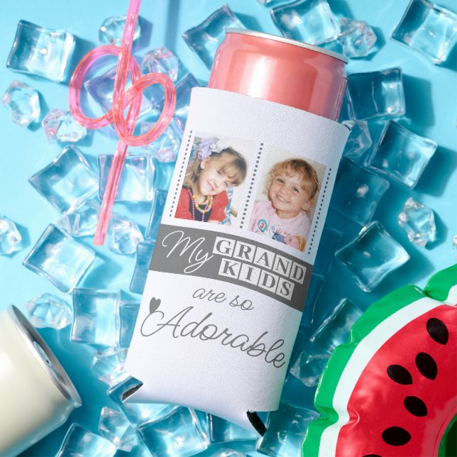 Rafraîchisseur Pour Canette Slim Ajouter 4 photos adorable petits-enfants gris (Été in situ)