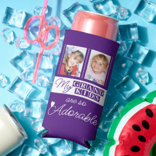 Rafraîchisseur Pour Canette Slim Ajouter 4 photos adorables petits-enfants violet b
