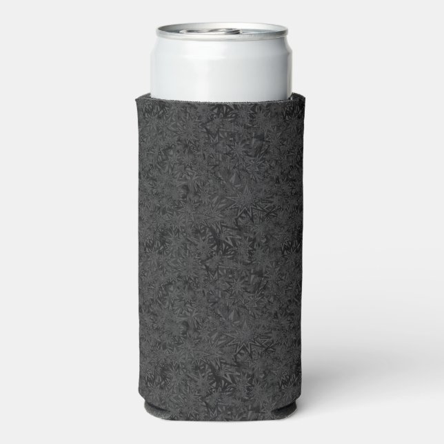 Rafraîchisseur Pour Canette Slim Ajouter votre nom Black Grey Résumé Design (Seltzer Verso)
