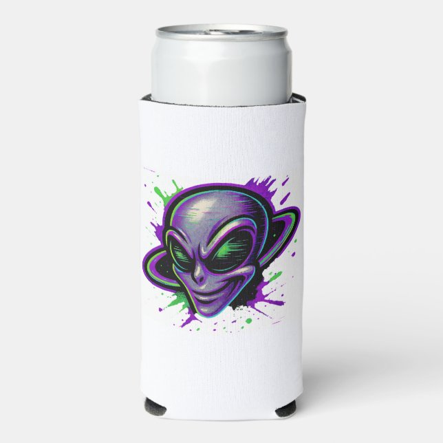Rafraîchisseur Pour Canette Slim Alien Méchant (Seltzer Recto)