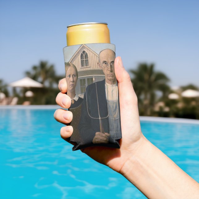 Rafraîchisseur Pour Canette Slim American Gothic : Vie rurale pauvre paysan (Piscine in situ)