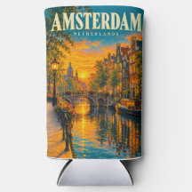 Amsterdam Pays-Bas Coucher de soleil Canal Voyage