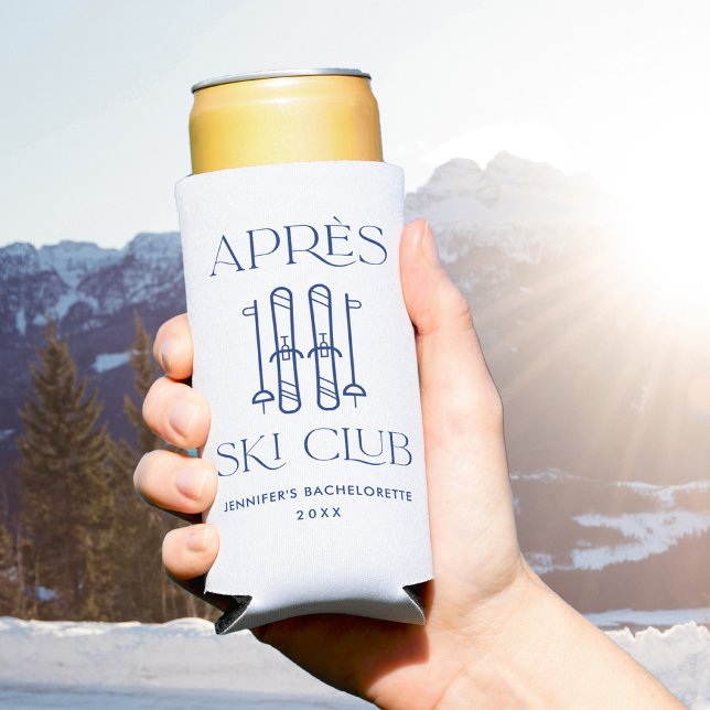Rafraîchisseur Pour Canette Slim Apres Ski Club Winter Ski Bachelorette Party Favor (Créateur téléchargé)