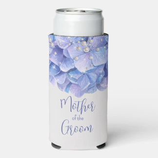 Rafraîchisseur Pour Canette Slim Aquarelle Blue Hydrangea Pearl