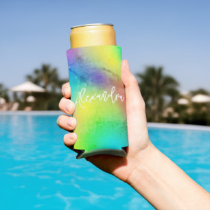 Rafraîchisseur Pour Canette Slim Arc-en-ciel coloré Vieille Texture moderne