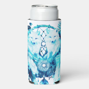 Rafraîchisseur Pour Canette Slim Artic Fox Dreamcatcher Ice Blue Floral