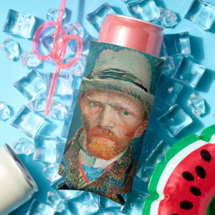 Rafraîchisseur Pour Canette Slim Autoportrait de Van Gogh chapeau de paille Mince r