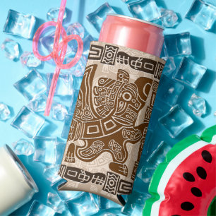 Rafraîchisseur Pour Canette Slim Aztec Eagle Guerrier Tribal Art antique