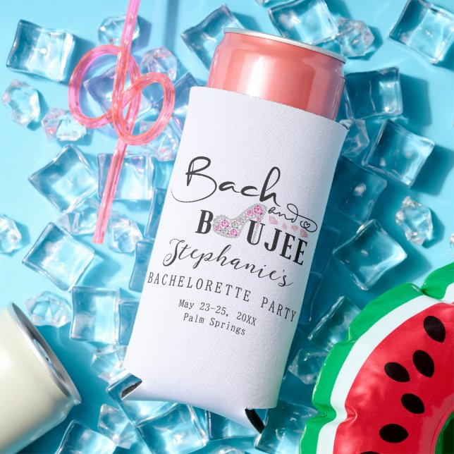 Rafraîchisseur Pour Canette Slim Bach & Boujee Diamond Bachelorette Glitz & Glam (Été in situ)