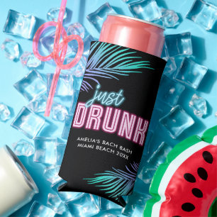 Rafraîchisseur Pour Canette Slim Bach Tropical Pink Bleu Neon