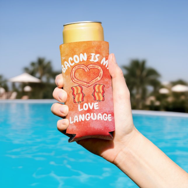 Rafraîchisseur Pour Canette Slim Bacon Is My Love Language 12oz (Piscine in situ)