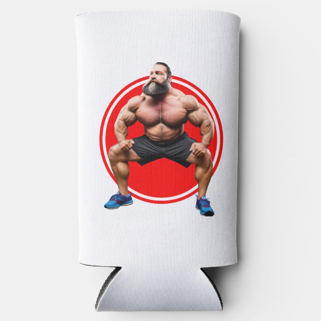 Rafraîchisseur Pour Canette Slim Barbu Musclé (Recto)