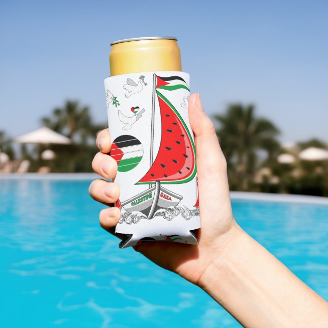 Rafraîchisseur Pour Canette Slim Bateaux de la Flottille de la Liberté Mondiale à G (Piscine in situ)