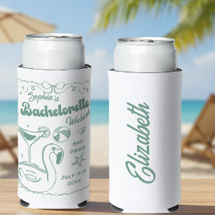 Rafraîchisseur Pour Canette Slim Beach Bachelorte Party Green