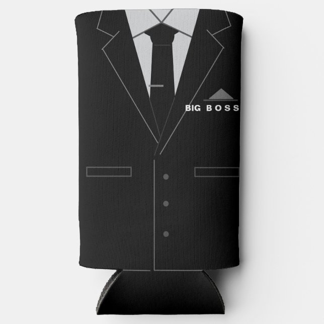 Rafraîchisseur Pour Canette Slim Big Boss Can Coolers Personalized Funny Gift (Recto)