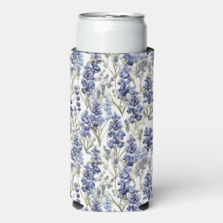 Rafraîchisseur Pour Canette Slim Bluebonnets Fleurs Bleu Aquarelle Fleurs sauvages