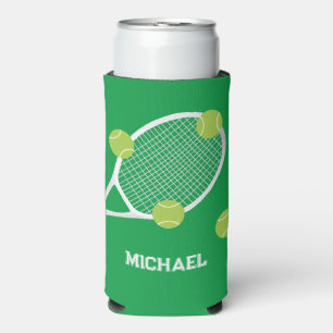 Rafraîchisseur Pour Canette Slim Boule moderne de tennis vert personnalisé